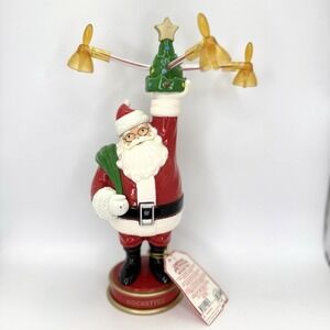 VTG Radio City Rockettes Spinning Santa Light Up Animated Figure Christmas Decor